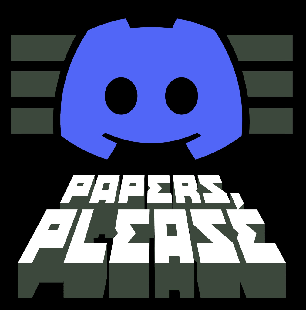 Discord + Papers, Please logo