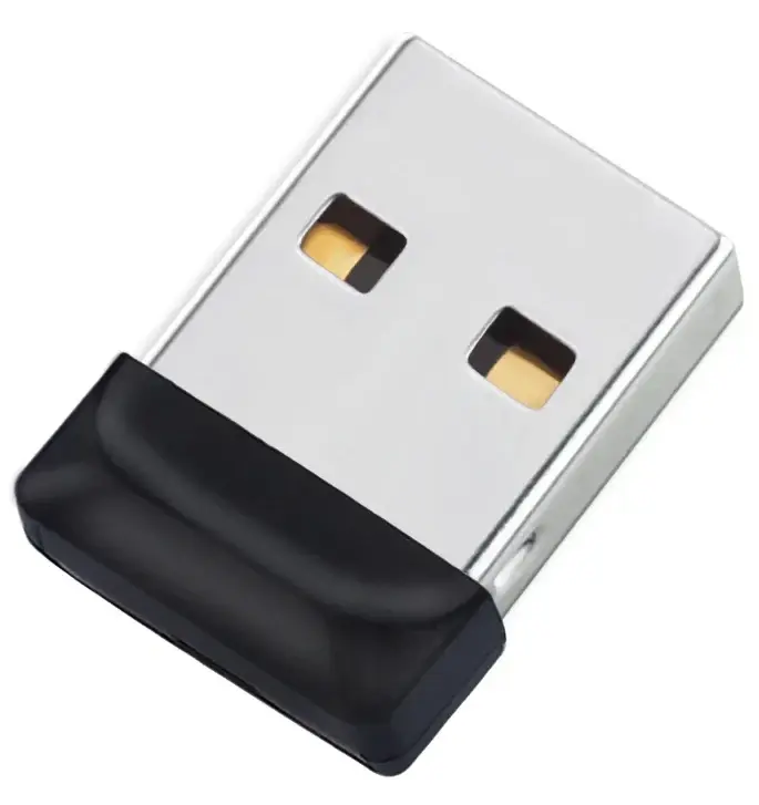 A tiny USB-A stick, designed for keeping it plugged into a laptop at all times.