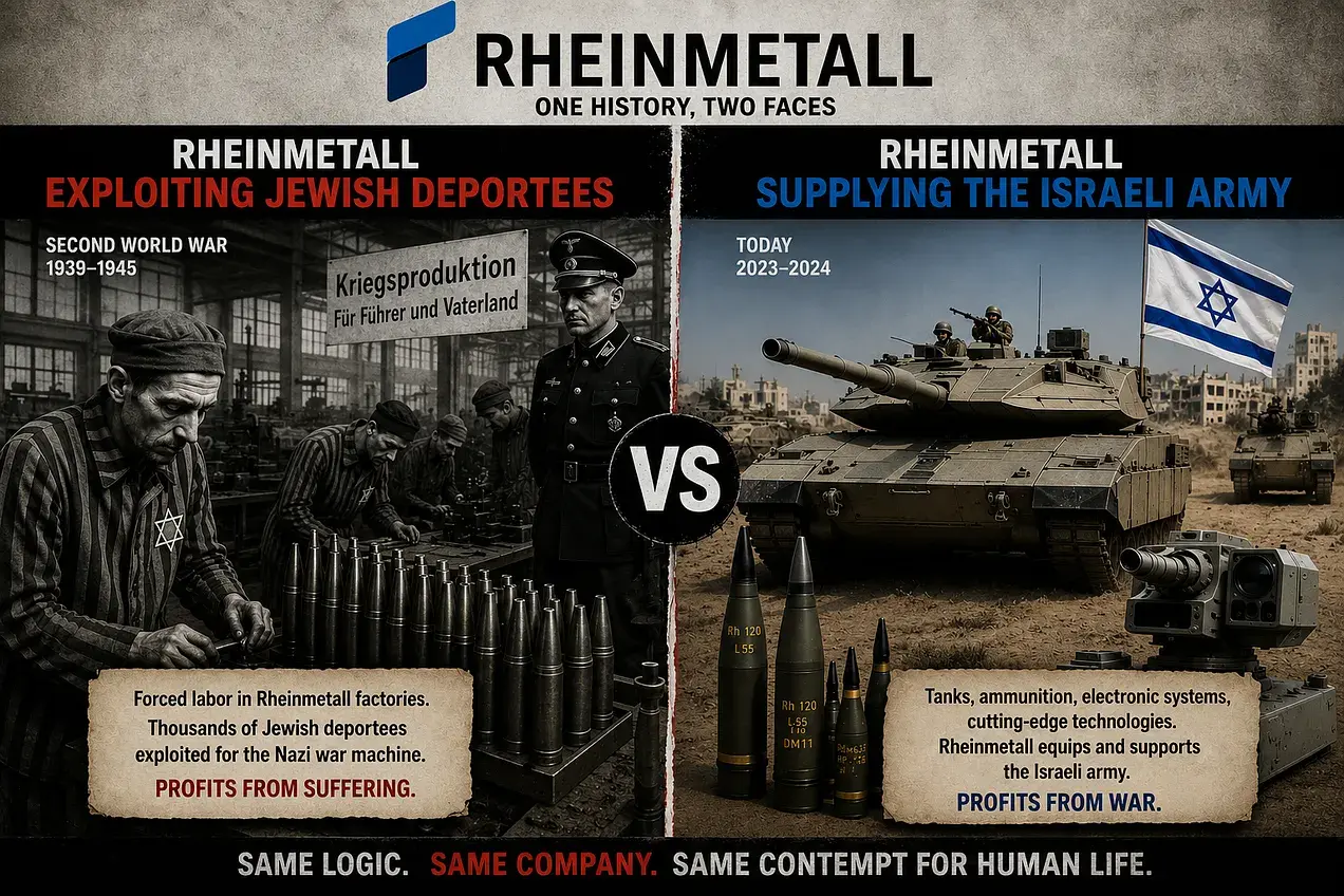 Rheinmetal: one history , two faces (from exploiting jewish deportees to supplying the Israel army