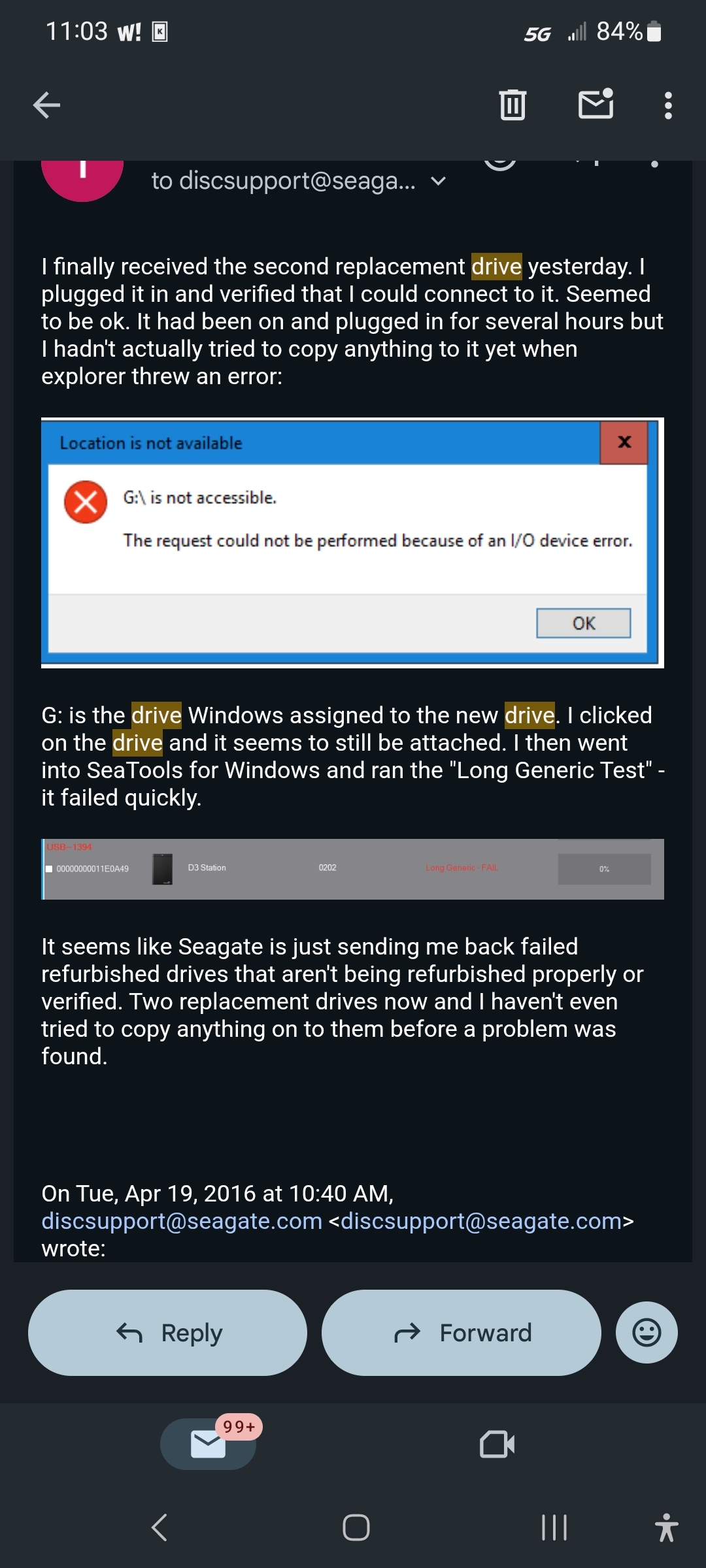 My Last Seagate Interaction